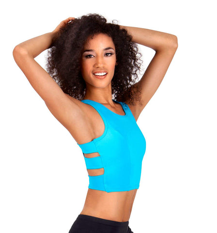 Body Wrappers Women's Racerback Midriff Pullover Top
